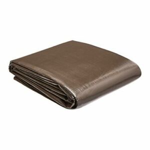 AmazonCommercial - Lona impermeable de poliéster multiusos, 3 x 3,65 m, 0,254 mm de espesor, marrón y plateado, pack de 2 unidades