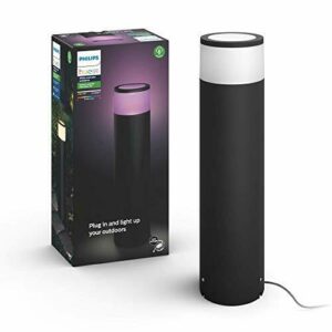 Philips Hue Calla Pedestal o sobremuro exterior LED inteligente (bajo voltaje, extensión) negro, luz blanca y de colores, compatible con Amazon Alexa, Apple HomeKit y Google Assistant