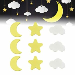 OTTYMO 9 Pcs Pomos Infantiles Estrella Tiradores Infantiles Armario Pomos Cajones Infantiles Tiradores Habitacion Bebe Tiradores Muebles Diseño de Nube Estrella Luna para Cómoda Mesita de Noche