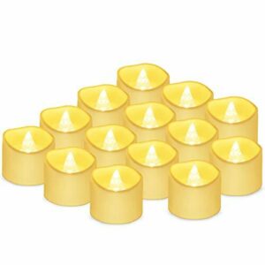 Velas LED Sin Fuego velas de té, velas sin llama LED que parpadeantes luz amarillas cálida para hogar festivales decoración, bodas y fiestas(14 piezas en la caja)