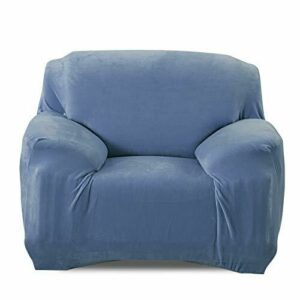 PETCUTE Fundas para sillón elásticas Cubre sillón Fundas Sofa de Terciopelo Gruesas Fundas para sofás Azul Claro