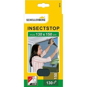Schellenberg 50715 Mosquitera, protección anti insectos y moscas para ventanas, lavable, sin taladros, Max. 130 x 150 cm