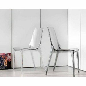Ideapiu Idea sillas de policarbonato, sillas de polipropileno, silla Vanity Chair de policarbonato, paquete de cuatro unidades