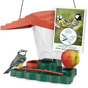 WILDLIFE FRIEND I Pajarera Piepmatz – Oasis para pájaros con Libro de Aprendizaje [Libro electrónico], Soporte para Bolas de pájaro y Bebedero para Aves Silvestres
