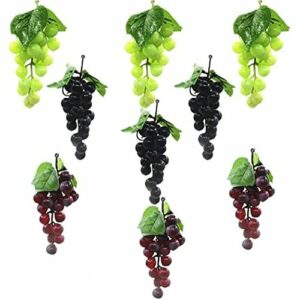 LATRAT Uvas artificiales, decoración de plástico para uvas, uvas, frutas artificiales, decoración de plástico