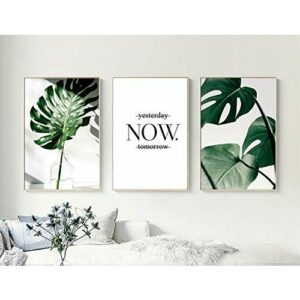 Nordic Ideas PTGL002-M - Juego de 3 lienzos decorativos tropicales, decoración de pared para sala de estar, diseño moderno escandinavo