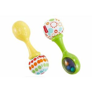 Fisher-Price Maracas musicales, juguete y sonajero para bebé +3 meses (Mattel BLT33)