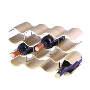 unho Botelleros de Madera para Vino, Estante con 4 Niveles para 14 Botellas de Vino Expositor de Vinos Wine Rack 42 x 25 x 16 cm