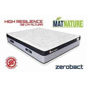 Matnature | Zerobact | Colchón High Resilience Superior | Colchón Antibacterial | Gran Confort y Firmeza | Altura 30 cm | Transpirable