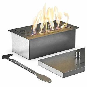 muenkel design Safety Burner 290 – Quemador manual – Cámara de combustión de bioetanol con 22 cm de ancho de llama, acero inoxidable cepillado