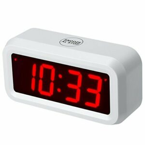 Timegyro Despertador LED Reloj Despertador Digital con Pilas Reloj de Mesa portátil para