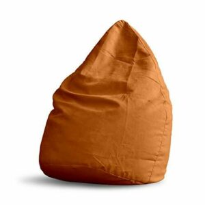 Lumaland Beanbag Puff Otomano XL Comfort Line - Sillón Gigante Infantil & Gamer para una Comodidad Total - Cojín de Relax con Costuras Reforzadas y Relleno de Perlas EPS - 120 Lt/Naranja