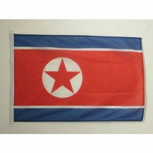 AZ FLAG Bandera de Corea del Norte 90x60cm Uso Exterior - Bandera NORCOREANA 60 x 90 cm Anillos