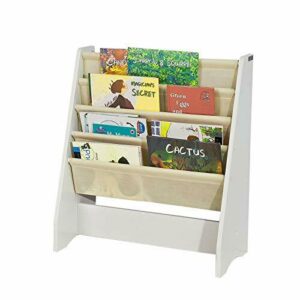 SoBuy Librería Infantil para Niños con 4 Estanterías, Estantería Estándar Infantil,Blanco/Beige,H71cm, FRG225-W,ES