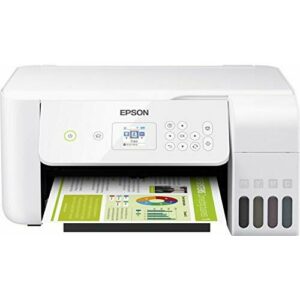 Epson EcoTank ET-2726 - Impresora de inyección de tinta 3 en 1 (Impresora, escáner, fotocopiadora), DIN A4, WiFi, USB 2.0 ) pantalla LCD de 3,7 cm , Color Blanco