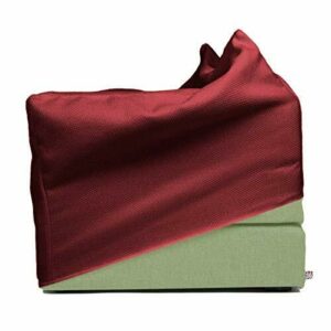 Arketicom TOUF | Puf cama individual plegable 70 x 63 x 42 verde + funda cubrepuff rojo