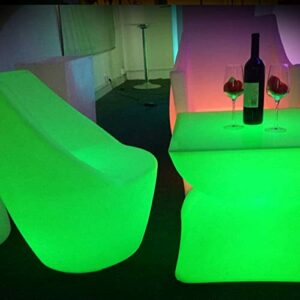 Haoo Mesa de bar LED brillante Mesa de cóctel Muebles de plástico impermeables Muebles de exterior Sala de estar Muebles de fiesta de jardín (mesa)