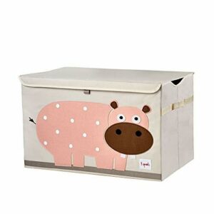 3 Sprouts Kids Toy Chest - Baúl de almacenamiento para habitación de niños y niñas, hipopótamo