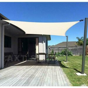 AXT SHADE Toldo Vela de Sombra Rectangular 3 x 4 m, protección Rayos UV y HDPE Transpirable para Patio, Exteriores, Jardín, Color Beige