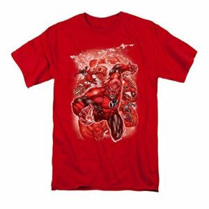 DC Comics New 52 - Camiseta para Hombre, diseño de Farol Verde y farolillos Rojos - Rojo - X-Large