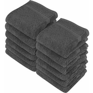 Utopia Towels - Set de Toallas de Lujo 30 x 30 CM's, Gris - Toallas de Franela 600 gsm, Altamente absorbentes y de Tacto Suave (Paquete de 12)