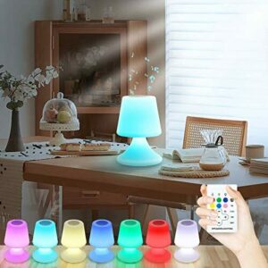 LED Lámpara de mesilla de noche con altavoz Bluetooth regulable 8 RGB Color lámpara de mesa con control remoto USB recargable luz nocturna para niños y amigos dormitorio salón dormitorio hotel
