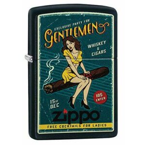Zippo - Cigar Girl Design - Black Matte - Mechero para tormentas, Recargable, en Caja de Regalo (60005052)