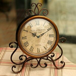 AISSION Wall Clock Reloj de sobremesa Mesa Vintage Estantería Metálica no Reloj Reloj Antique Home Decor