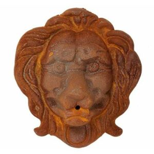 aubaho León león Cabeza decoración de Hierro Fuente de Pared Figura Escultura