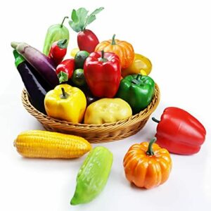 GZhaizhuan 10 Verduras Artificiales, Decoración Realista de Verduras Falsas, Simulación de Vegetales para Decoración de Cocina y Accesorios para Fotos