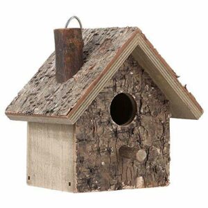 Mini casa de madera de nidos de pájaros, caja de nido colgante a prueba de humedad exterior Birdhouse Garden Patio nido decorativo Con abertura, textura suave, para mantener el pájaro caliente