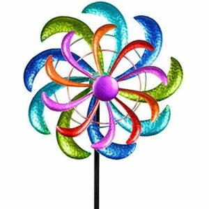 Formano Colorido molinillo de viento, 124 x 30 cm, para jardín, carillón de viento, decoración de jardín