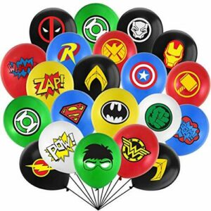 Kit de suministros de fiesta de superhéroe ZSWQ-Superheroes Globos globos de látex, decoraciones de fiesta temáticas de superhéroe para Favores Regalo Carnaval Boda