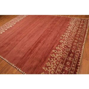 Sanderson – Persa alfombra de lana hecho a mano tradicional estilo contemporáneo alfombra de lana y alfombra, 100% lana, Rojo, 5x8 (152x244)cm