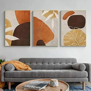 Cuadro moderno en lienzo, carteles e impresiones Resumenos marrones y naranjas, cuadros artísticos de pared minimalistas para sala de estar, dormitorio, decoración del hogar, 50x72cmx3 sin marco