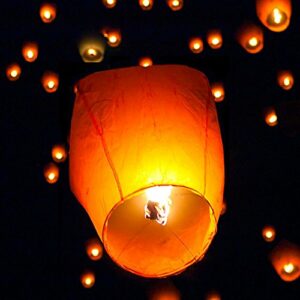 (50) color blanco linterna de papel chino cielo volar vela lámpara para wish fiesta boda