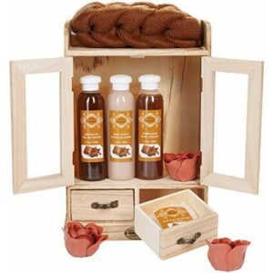 BRUBAKER Cosmetics Set de Regalo de Baño - Chocolate - Armario en Madera (10 piezas)