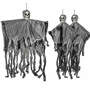 The TWIDDLER 3 Esqueletos Fantasma Tenebrosos Colgantes - Cuelgan hasta 70 cm Desde el Techo | Fiestas de Halloween Accesorio