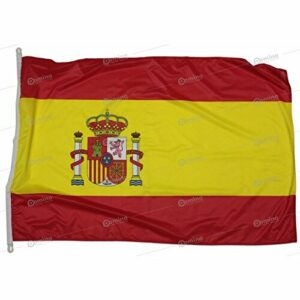Domina Pubblicità Bandera España 225x150 cm en Tela náutico 115g/m², Bandera española 225x150 Lavable,Bandera de Espana 225x150 con cordón,Doble Costura perimetral y Cinta de Refuerzo