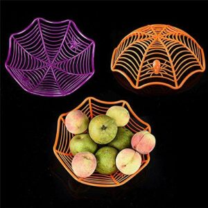 BGSFF Canasta de Frutas de Caramelo de plástico con Tela de araña, decoración Creativa Personalizada para Fiestas navideñas, Color Negro