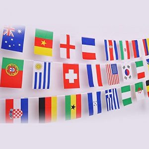 50 banderas de países diferentes, banderas internacionales del mundo, Guirnalda de Banderas para Bar,decoración de fiesta(14 cm x 21 cm)