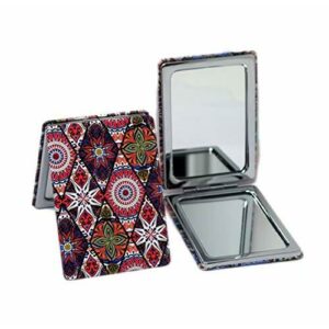 Espejo de Bolsillo Compacto para Maquillaje Espejo Plegable de 8,5 x 6 cm Portátil para Viaje (Color 3)