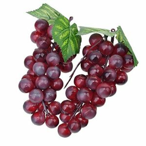 (rojo) Decoración de plástico de uvas para vino, uvas, frutos artificiales, frutas y verduras, decoración, 2 unidades