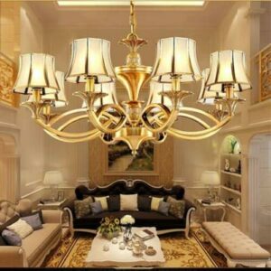 G0000D Chandelier All Copper Chandelier European Style Living Room Lamp American Restaurant Chandelier Bedroom Villa Hotel Club Retro Lamp Lights Top Quality & Free Shipping==> [8 Lights D86 H42]