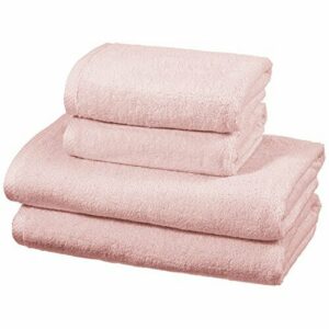 Amazon Basics - Juego de 4 toallas de secado rápido, 2 toallas de baño y 2 toallas de mano - Rosa claro