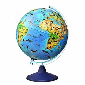 alldoro 68620 3D Lexi Ø 25 cm con Smartphone IQ Globe App Globe luminoso con lámpara LED sin cable, globo terráqueo infantil con animales, mapa del mundo geográfico iluminado, niños a partir de 3 años
