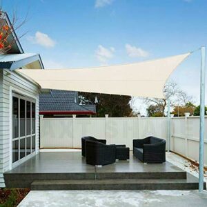 AXT SHADE Toldo Vela de Sombra Rectangular 3 x 4 m, protección Rayos UV Impermeable para Patio, Exteriores, Jardín, Color Crema