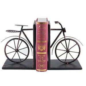 Fasmov Sujeta Libros de Metal Estilo Vintage Bicicleta Resistente Soporte Libros Antideslizante para Sujetalibros Art Soporte para Libros, Bronce