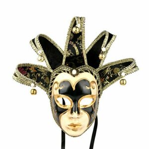 Máscara veneciana de bufón, estilo vintage para disfraz de Halloween, cosplay, para fiestas, bailes de graduación, Carnaval, bodas, decoración de pared, de Yufeng.
