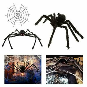 SunshineFace Decoración de araña para Halloween, diseño de araña de casa encantada para interiores y exteriores, color negro, tamaño gigante